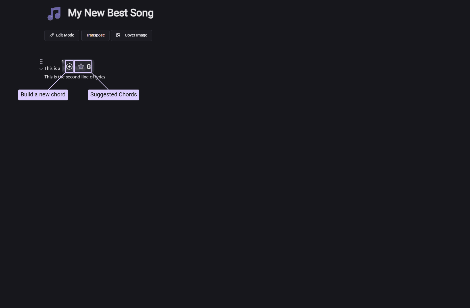 Chord input with suggestions