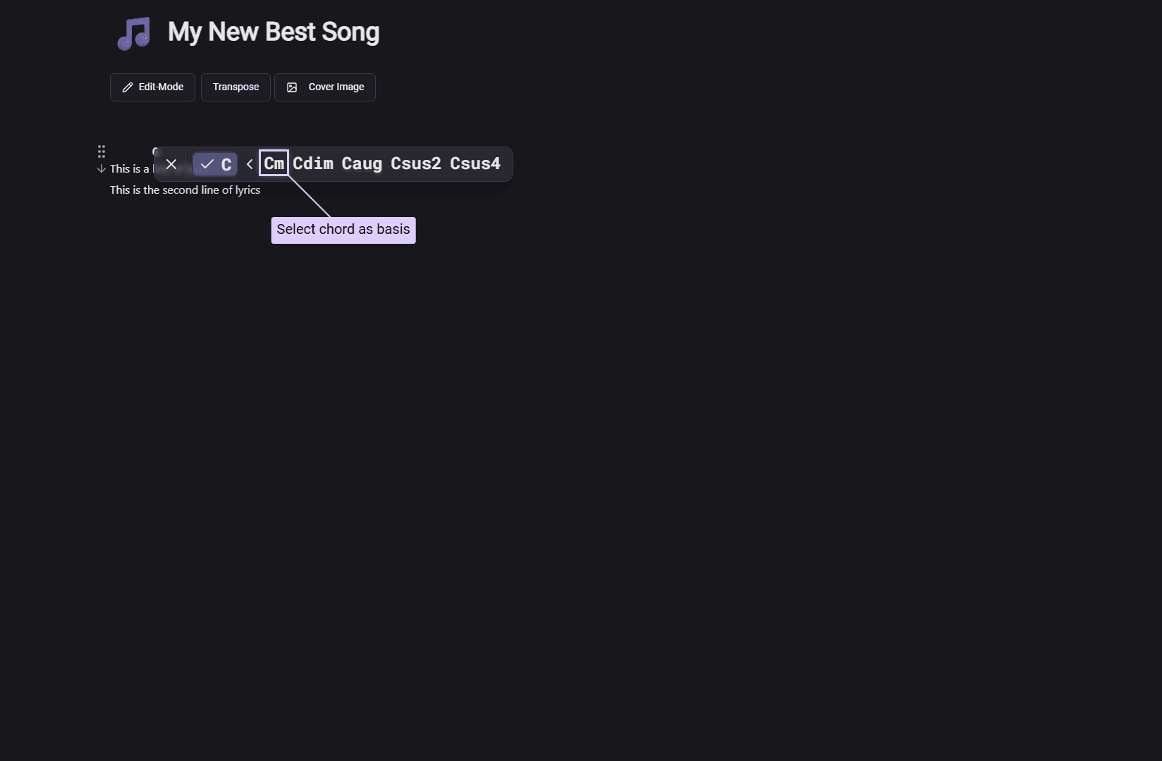 Selecting a specific chord