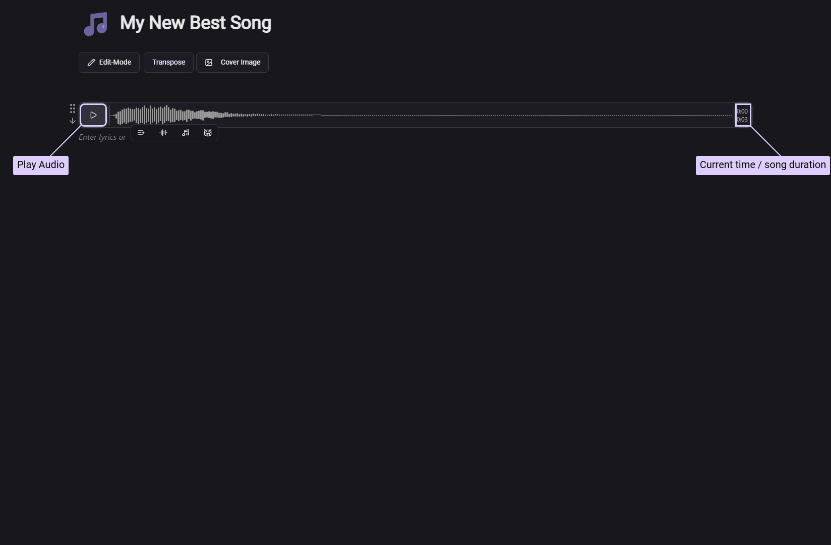 Audio player after upload