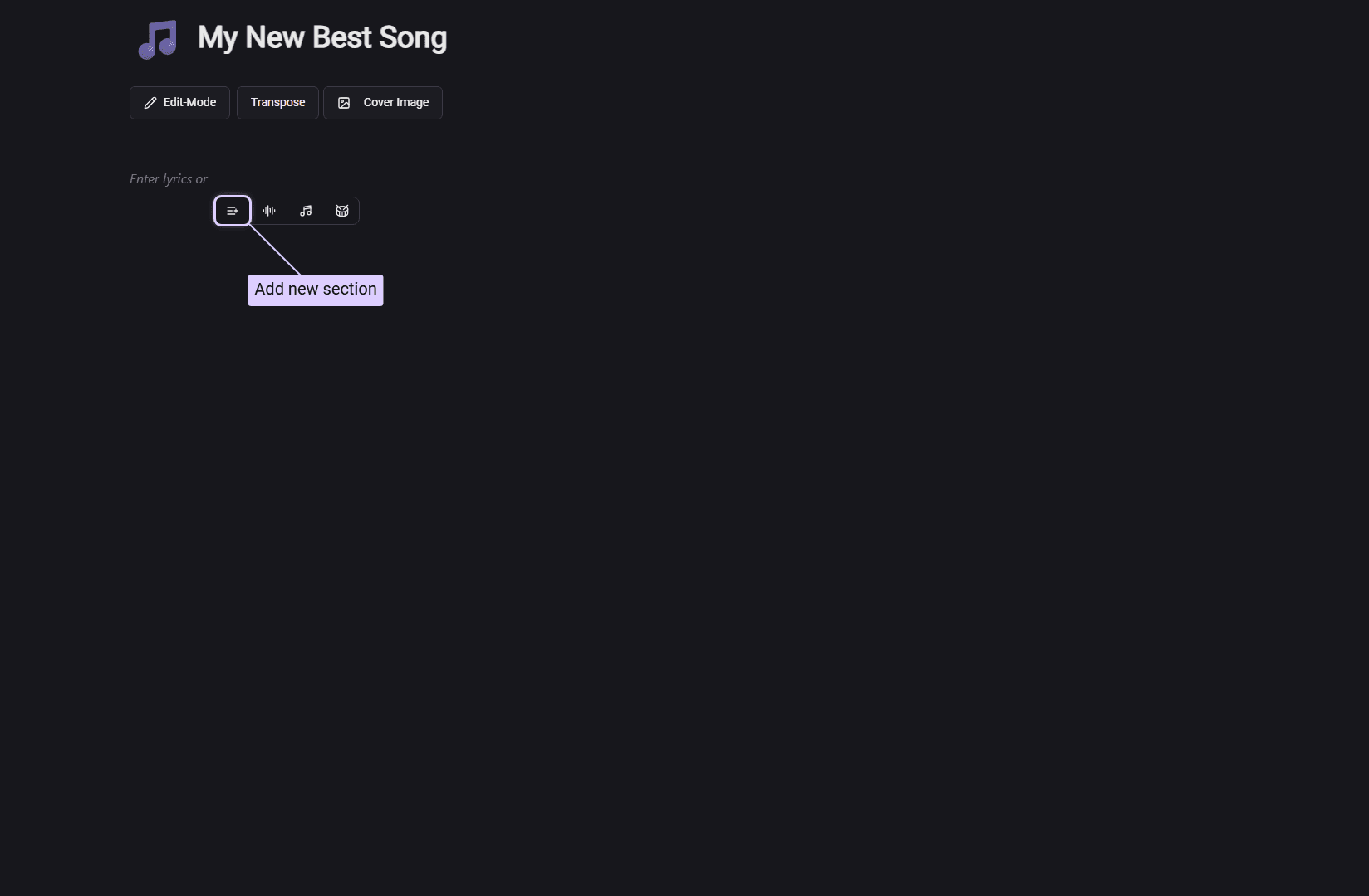 Adding a song section
