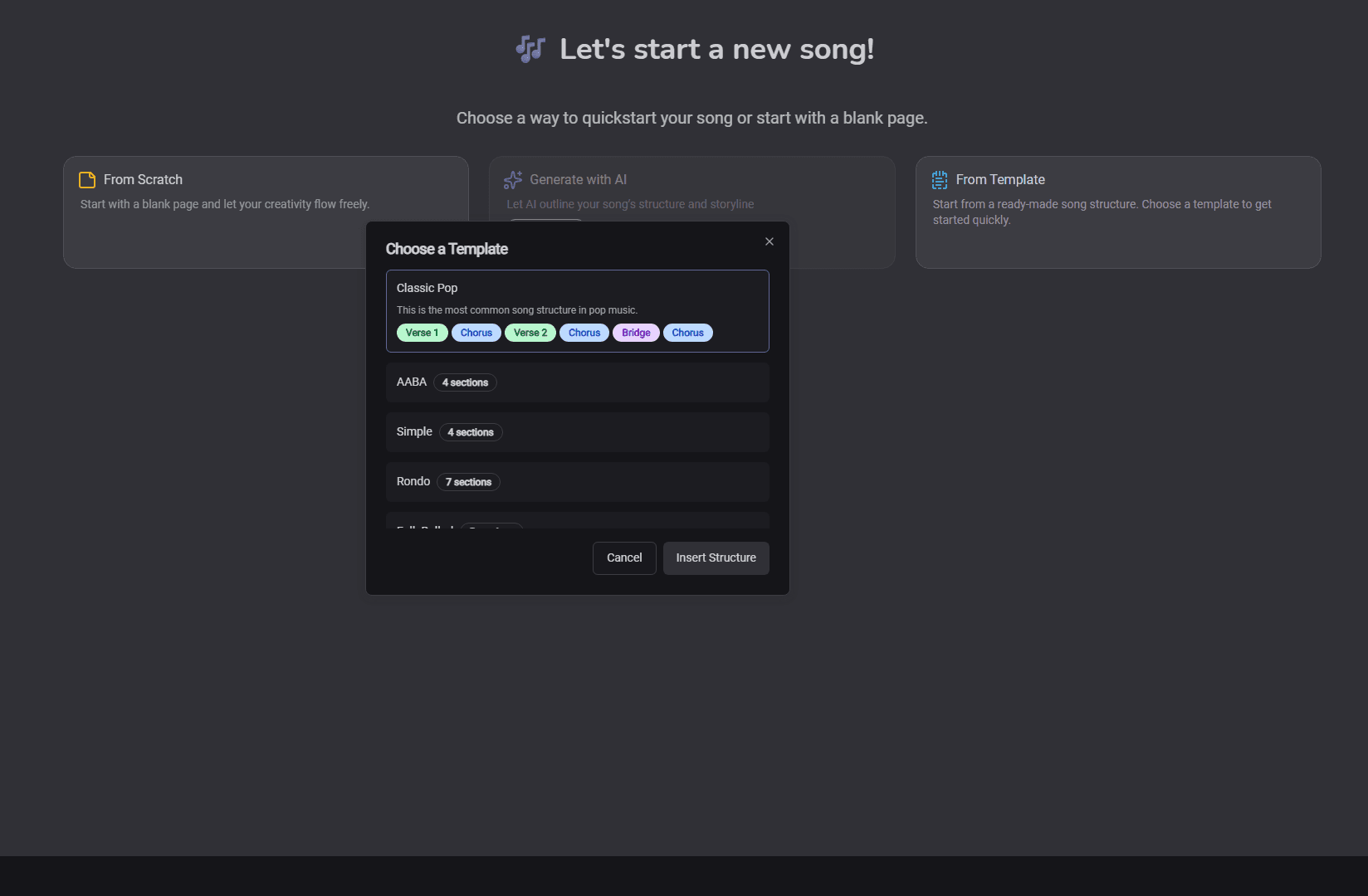 Template Chooser Dialog